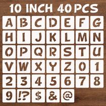 Conjunto de Stencils BAMIDELE 40 Peças Letras e Números 10"