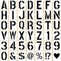 Conjunto de Stencils Boazimy 42 Peças Letras e Números Reutilizáveis 12"