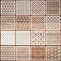 Conjunto de Stencils Cosyhive com 16 Padrões Geométricos 30 x 30 cm Conjunto de Stencils Cosyhive com 16 Padrões Geométricos 30 x 30 cm