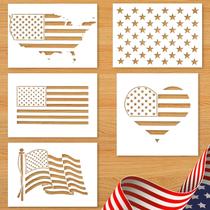 Conjunto de Stencils Fampery 5 Peças Bandeira Americana Reutilizáveis Conjunto de Stencils Fampery 5 Peças Bandeira Americana Reutilizáveis