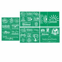 Conjunto de Stencils JAJADO 5 Peças Reutilizáveis Adesivos 22 x 28 cm