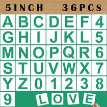 Conjunto de Stencils Mossdecal 36 Peças Letras e Números 5"