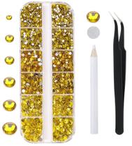 Conjunto de strass GAVIYE 3792 peças de amarelo citrino para unhas e arte