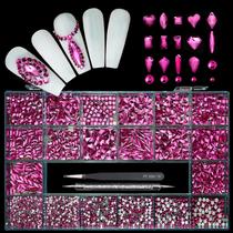 Conjunto de strass para unhas Yzzseven 700 Rose Pink Diamonds + 2100