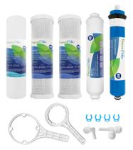 Conjunto de substituição RO de 5 estágios do filtro de água Tec 100 GPD 10" Conjunto de substituição RO de 5 estágios do filtro de água Tec 100 GPD 10"