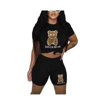 Conjunto De Suéter Com Capuz E Calças De Lã Com Estampa De Urso Para Mulheres plus Size Outono Conjunto De Suéter Com Capuz E Calças De Lã Com Estampa De Urso Para Mulheres plus Size Outono
