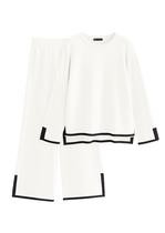Conjunto de Suéter de Punto para Mujer PRETTYGARDEN Branco Médio