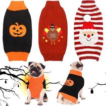 Conjunto de suéteres para cães Sanwuta Halloween Thanksgiving Christmas Medium