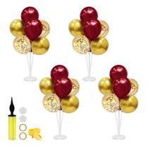 Conjunto de suporte de balão ZJDHPTY vermelho e dourado para decorações de festas