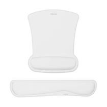 Conjunto de suporte de descanso de pulso MOSISO para mouse pad e teclado branco Conjunto de suporte de descanso de pulso MOSISO para mouse pad e teclado branco