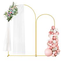 Conjunto de suporte de fundo Wedding Arch Fogein Gold Metal 2,2 m/1,8 m Conjunto de suporte de fundo Wedding Arch Fogein Gold Metal 2,2 m/1,8 m