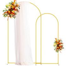 Conjunto de suportes de arco de casamento Putros Metal Arch Backdrop Gold Conjunto de suportes de arco de casamento Putros Metal Arch Backdrop Gold