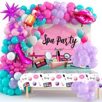 Conjunto de suprimentos de festa Keleno 127 PCS Spa Party para meninas Conjunto de suprimentos de festa Keleno 127 PCS Spa Party para meninas
