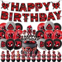 Conjunto de suprimentos de festa MC TTL Deadpool Theme Birthday Party Conjunto de suprimentos de festa MC TTL Deadpool Theme Birthday Party