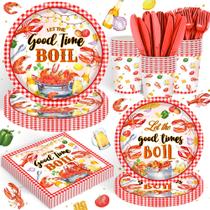 Conjunto de suprimentos de festa Rejoice Bunny Crawfish Boil para 20 convidados Conjunto de suprimentos de festa Rejoice Bunny Crawfish Boil para 20 convidados