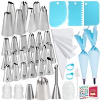 Conjunto de suprimentos para decoração de bolos Makmeng Piping Bags 50 unidades Conjunto de suprimentos para decoração de bolos Makmeng Piping Bags 50 unidades