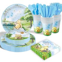 Conjunto de suprimentos para festas B4b3e 175 unidades Vintage Winnie Bear Blue