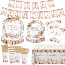 Conjunto de suprimentos para festas MEHOFOND Fall Pumpkin Baby Shower 194 unidades Conjunto de suprimentos para festas MEHOFOND Fall Pumpkin Baby Shower 194 unidades