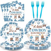 Conjunto de suprimentos para festas OBUSATT Western Cowboy Baby Shower 96 unidades