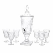 Conjunto de Suqueira com Taças Palm Tree 7 Peças Cristal Conjunto de Suqueira com Taças Palm Tree 7 Peças Cristal