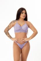 Conjunto de Sutiã Com Aro Renda e Calcinha Sexy Elegante Lingerie Sensual e Sedutora