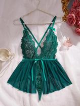 Conjunto de Sutiã e Body Transparente de Renda - Push Up Sexy Conjunto de Sutiã e Body Transparente de Renda - Push Up Sexy
