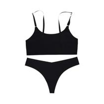 Conjunto De Sutiã E Calcinha Feminino Sem Costura De Seda Gelada Sem Fio, Tamanho EUA, Design Sólido Conjunto De Sutiã E Calcinha Feminino Sem Costura De Seda Gelada Sem Fio, Tamanho EUA, Design Sólido