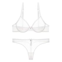 Conjunto de sutiã e calcinha Varsbaby See Through Sheer Mesh para mulheres Conjunto de sutiã e calcinha Varsbaby See Through Sheer Mesh para mulheres