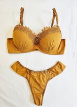 Conjunto de sutiã e fio G miele liso gripir zensil Conjunto de sutiã e fio G miele liso gripir zensil