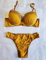Conjunto de sutiã e tanga caramelo G zebsil 447 Conjunto de sutiã e tanga caramelo G zebsil 447