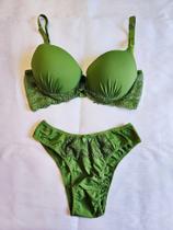 Conjunto de sutiã e tanga verde G zensil 610
