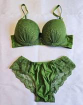 Conjunto de sutiã e tanga verde M zensil Conjunto de sutiã e tanga verde M zensil