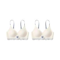 Conjunto De Sutiãs Acolchoados Sem Costura Para Mulheres, Decote Em V, Lingerie Sexy Confortável, 2