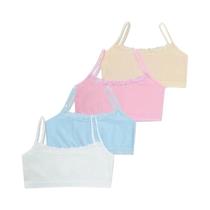 Conjunto De Sutiãs De Treino Em Algodão E Spandex Para Meninas Adolescentes 4 Peças 8-14 Anos Roupa