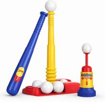 Conjunto de T-Ball Ajustável TOMLEON com Taco e 6 Bolas