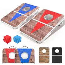 Conjunto de tábuas Cornhole ROPODA Portable com 8 pufes Conjunto de tábuas Cornhole ROPODA Portable com 8 pufes