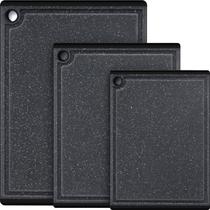 Conjunto de tábuas de corte de plástico Kikcoin, lavável na máquina de lavar louça, 3 peças Conjunto de tábuas de corte de plástico Kikcoin, lavável na máquina de lavar louça, 3 peças