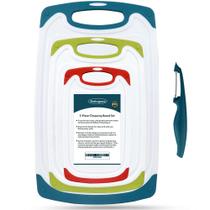 Conjunto de tábuas de corte de plástico ROTTOGOON com pés antiderrapantes verdes Conjunto de tábuas de corte de plástico ROTTOGOON com pés antiderrapantes verdes