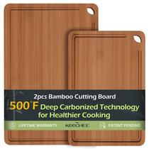 Conjunto de tábuas de corte Keechee Butcher Block Carbonized Bamboo
