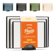 Conjunto de tábuas de corte SMIRLY Plastic com suporte, 3 peças, lavável na máquina de lavar louça