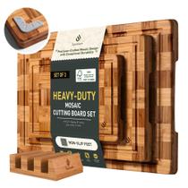 Conjunto de tábuas de corte Socisen Bamboo Heavy Duty, pacote com 3