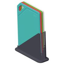 Conjunto de Tábuas de Corte Tramontina de Polipropileno Mixcolor com Suporte 5 Peças 25099940