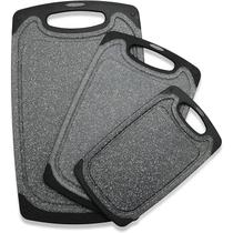 Conjunto de tábuas de corte Viretang com Juice Grooves, lavável na máquina de lavar louça Conjunto de tábuas de corte Viretang com Juice Grooves, lavável na máquina de lavar louça