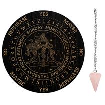 Conjunto de tábuas de pêndulo AHANDMAKER Wooden Doseding Divination