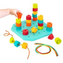 Conjunto de tábuas Peg Board Battat Toddler Stacking 31 unidades de 2 anos ou mais