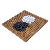 Conjunto de tabuleiro de madeira Go Game de 40 cm com pedras pretas e brancas Conjunto de tabuleiro de madeira Go Game de 40 cm com pedras pretas e brancas