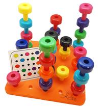 Conjunto de tabuleiro Peg Board Skoolzy de 33 peças de brinquedos Montessori para mais de 2 anos