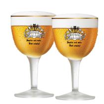 Conjunto de Taça de Cristal C/ Filete de Ouro Cerveja Budapest de 415ml 02 peças