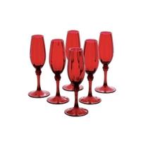 Conjunto de taças de acrilico vermelho 6 pcs