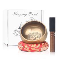 Conjunto de taças de canto tibetanas Kmise, feito à mão, meditação no Nepal